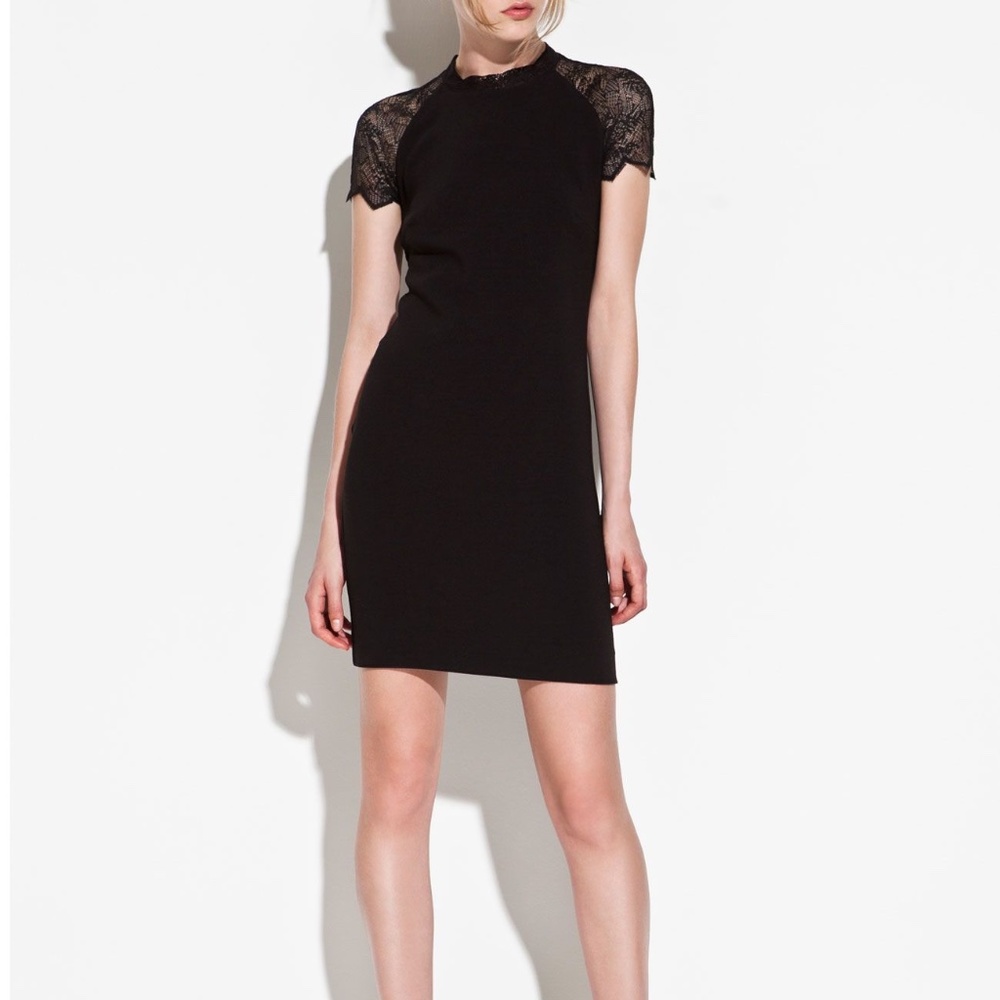 Zara (TRF)  Little Black Dress w/ Lace Shoulder and Back